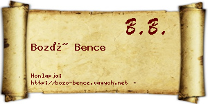 Bozó Bence névjegykártya